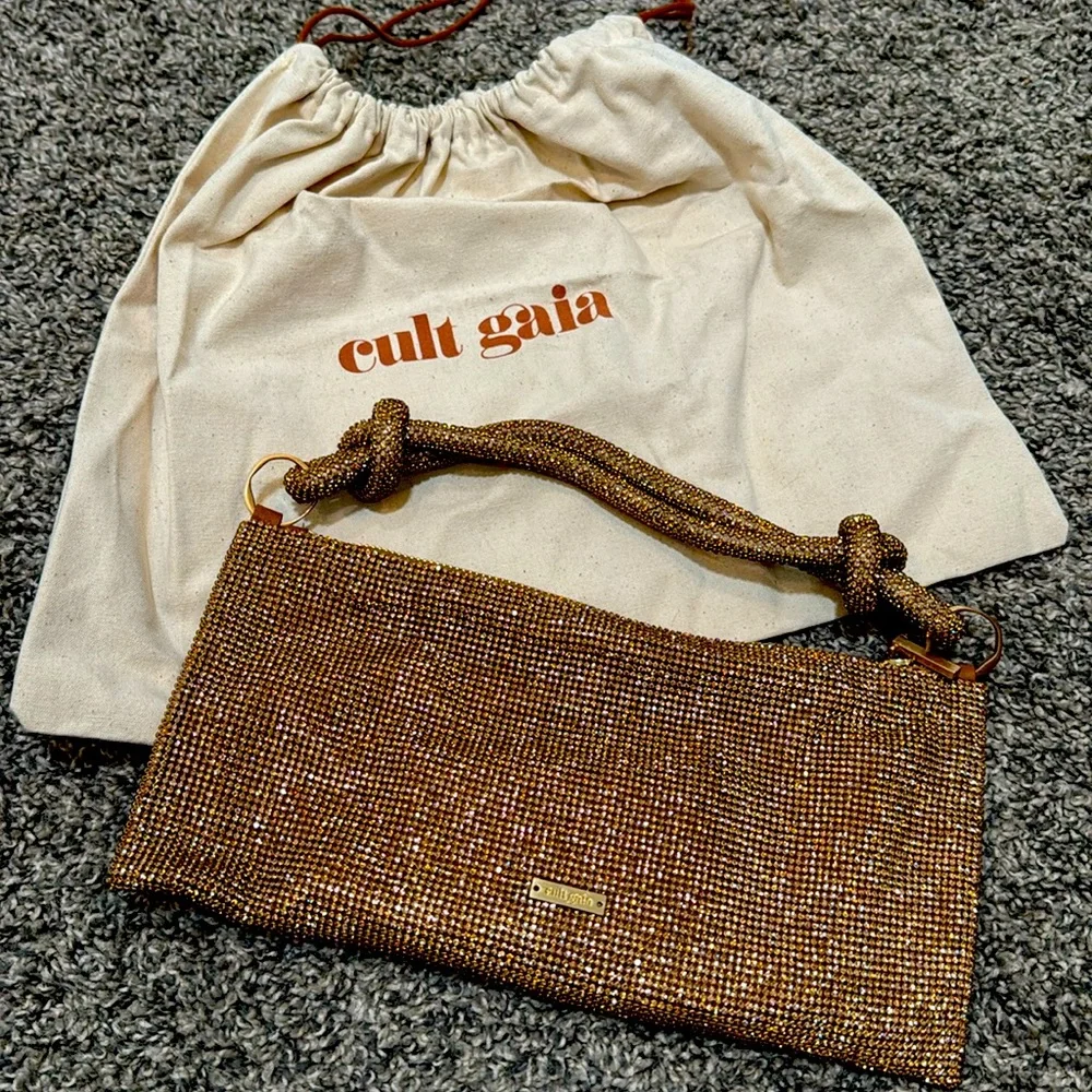 Cult Gaia gold glitter metallic shoulder purse - Picture 1 of 1